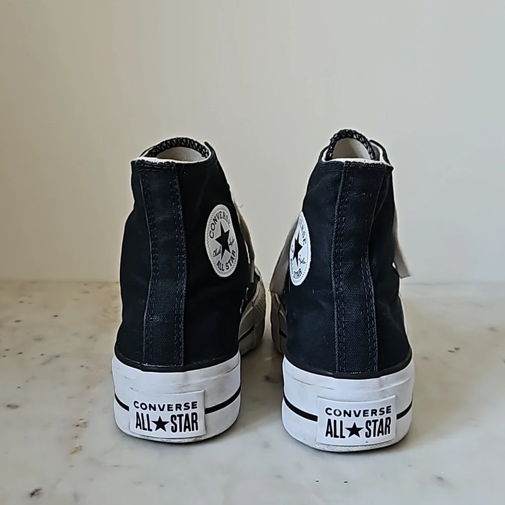Converse Black Canvas High-Tops with White Details - Picture 6 of 8